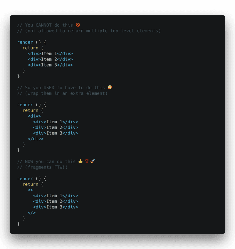 React Fragments example